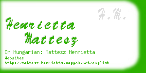 henrietta mattesz business card